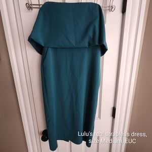 Lulu's Strapless Teal Dress